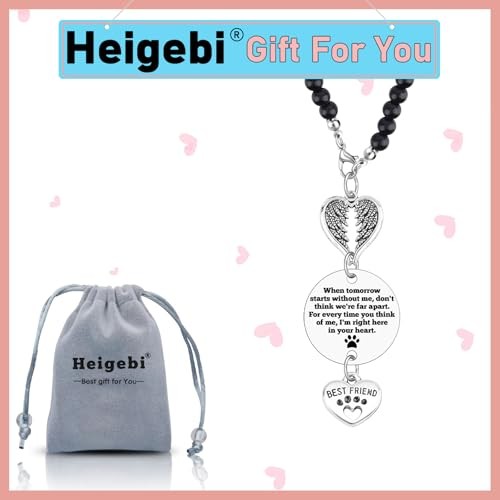 Pet Memorial Car Rearview Mirror Hanging Charm Sympathy Gift for Dog Cat Mom Dad