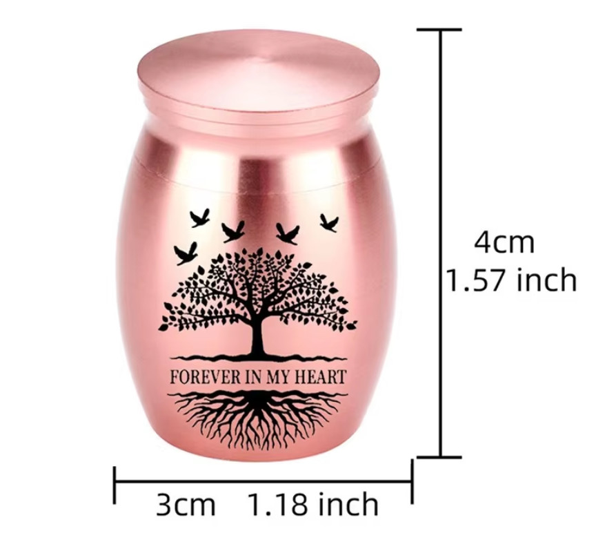 3*4cm Urn Jar Cremation Mini Ash Holder Metal Memorial Gift Keepsake Pet Human