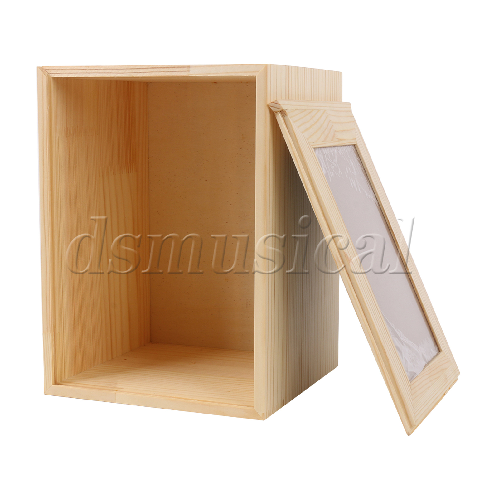 Natural Wood Pet Urn w/ Photo Frame 6.3″ x 6.3″ x 8.66″ for Cremation