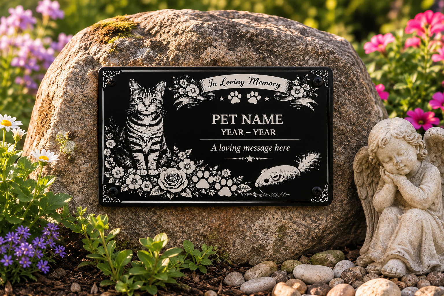 Personalised Pet Memorial Plaque Custom Photo Engraved Aluminium Dog Cat Horse