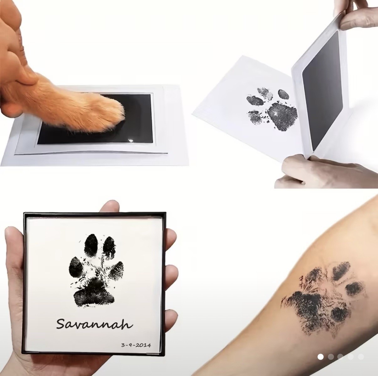 1pc Pet Paw Print Memorial Ink Pad with Touchless Ink for Pet Pawprint