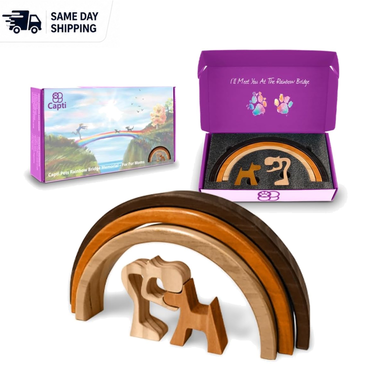 Handcrafted Rainbow Bridge Dog Memorial Gift – Comfort for Grieving Pet Owners