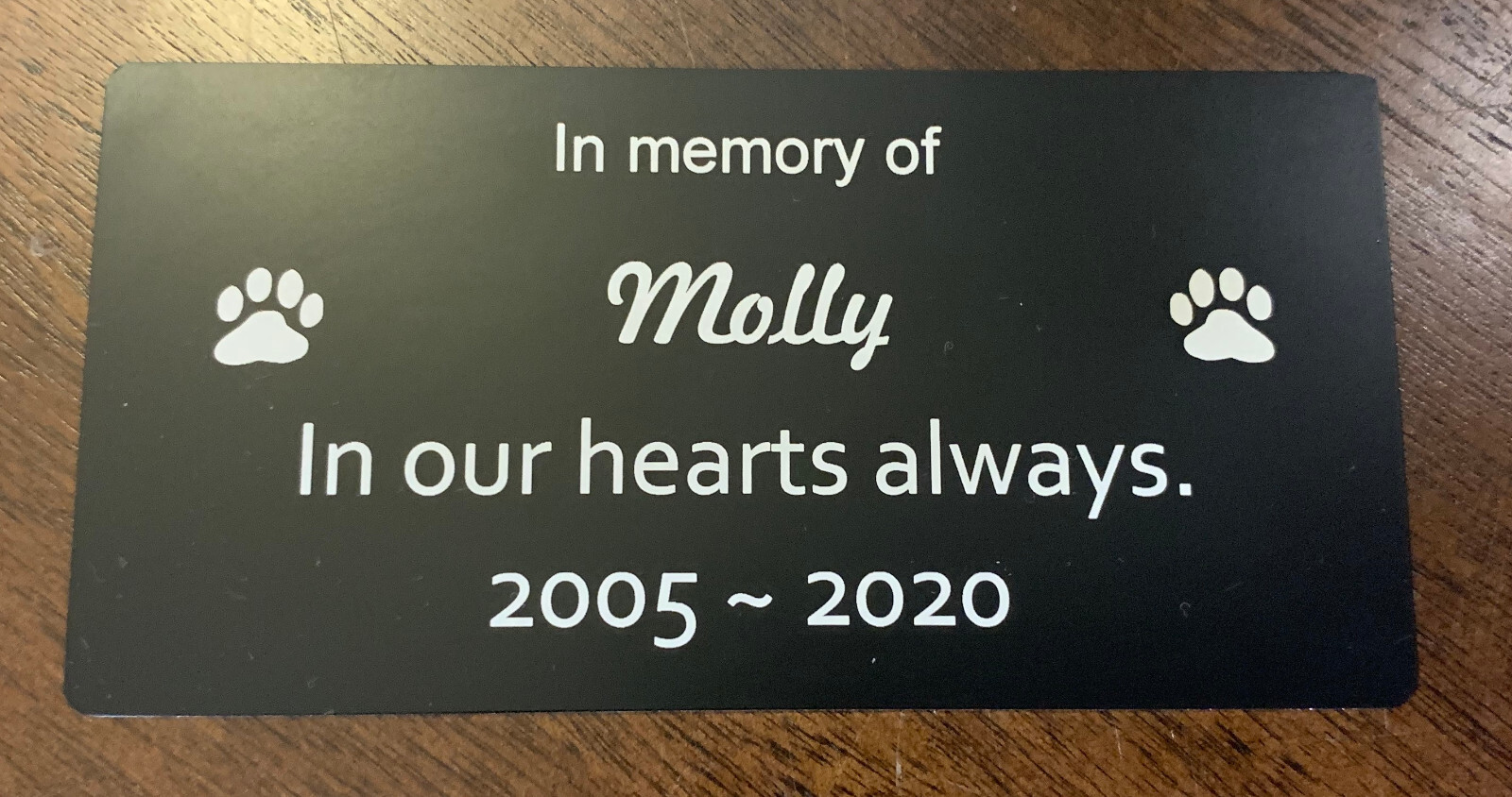 Pet Memorial Plaque (Durablack)