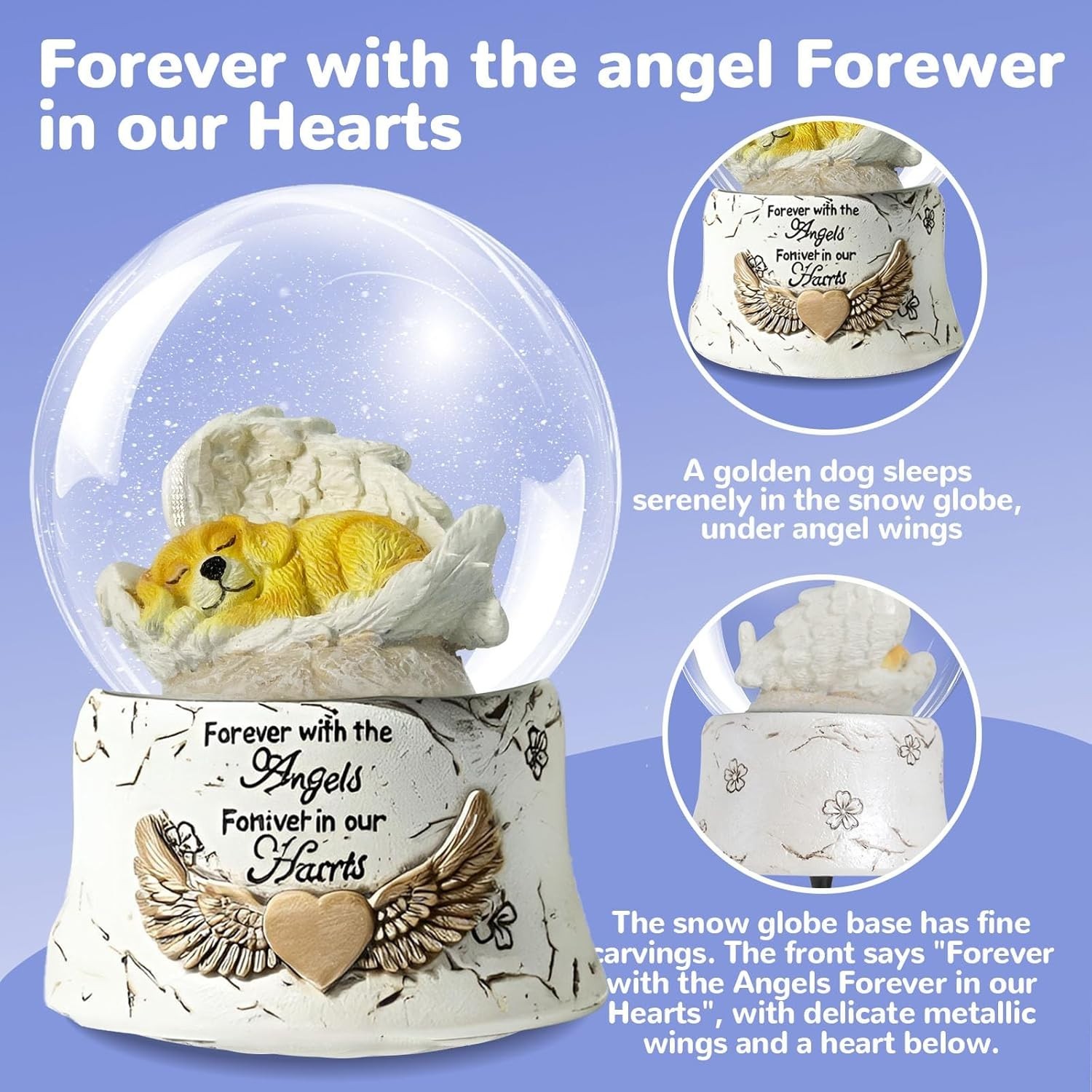 Indoor Angel Dog Music Globe – Heartfelt Memorial for Your Beloved Retriever