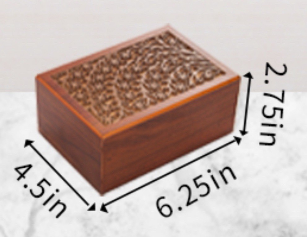 Wooden Tree of Life Cremation Keepsake / Urn Box For Pet Ashes 6.5″×4.5″×2.5″