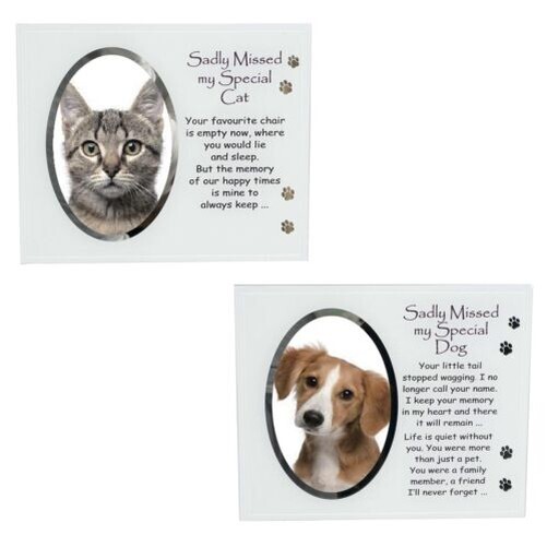 Memorial Glass Photo Frame with Wording Pet Memory