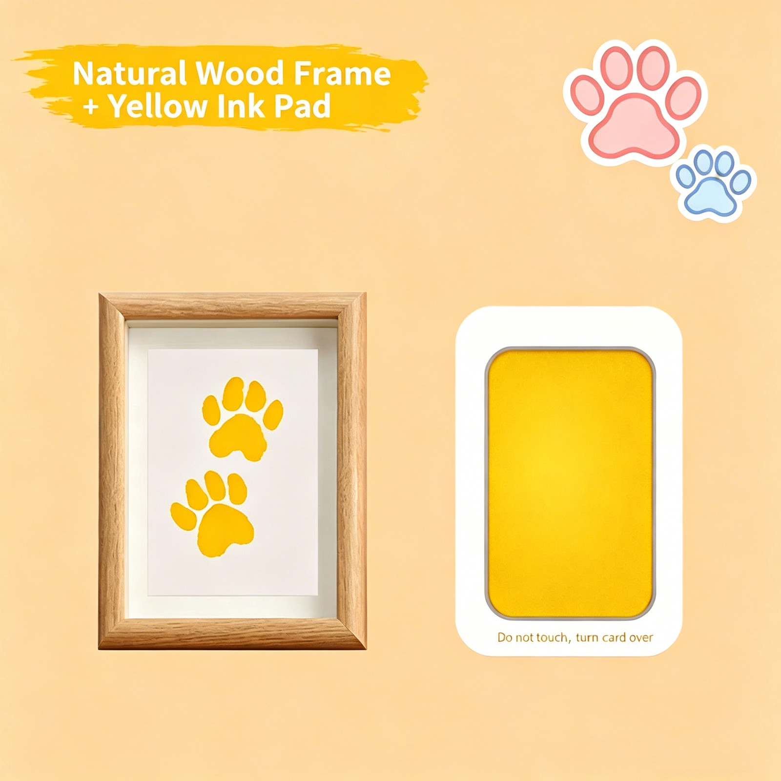 Pet Paw Print Memorial No-Wash Ink Pad Photo Frame Desktop Ornament Dog Cat Paw