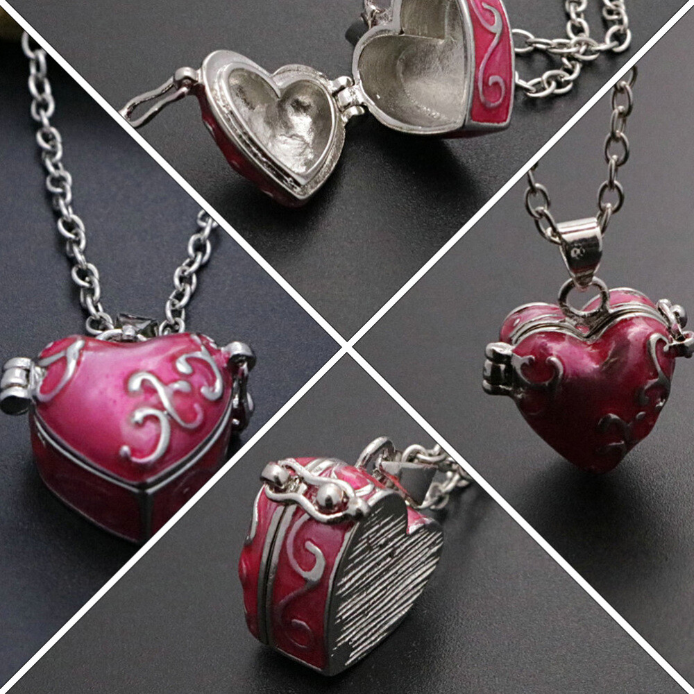 Brass Vintage Heart-shaped Pendant Can Openable Pet Ashes Hair Container