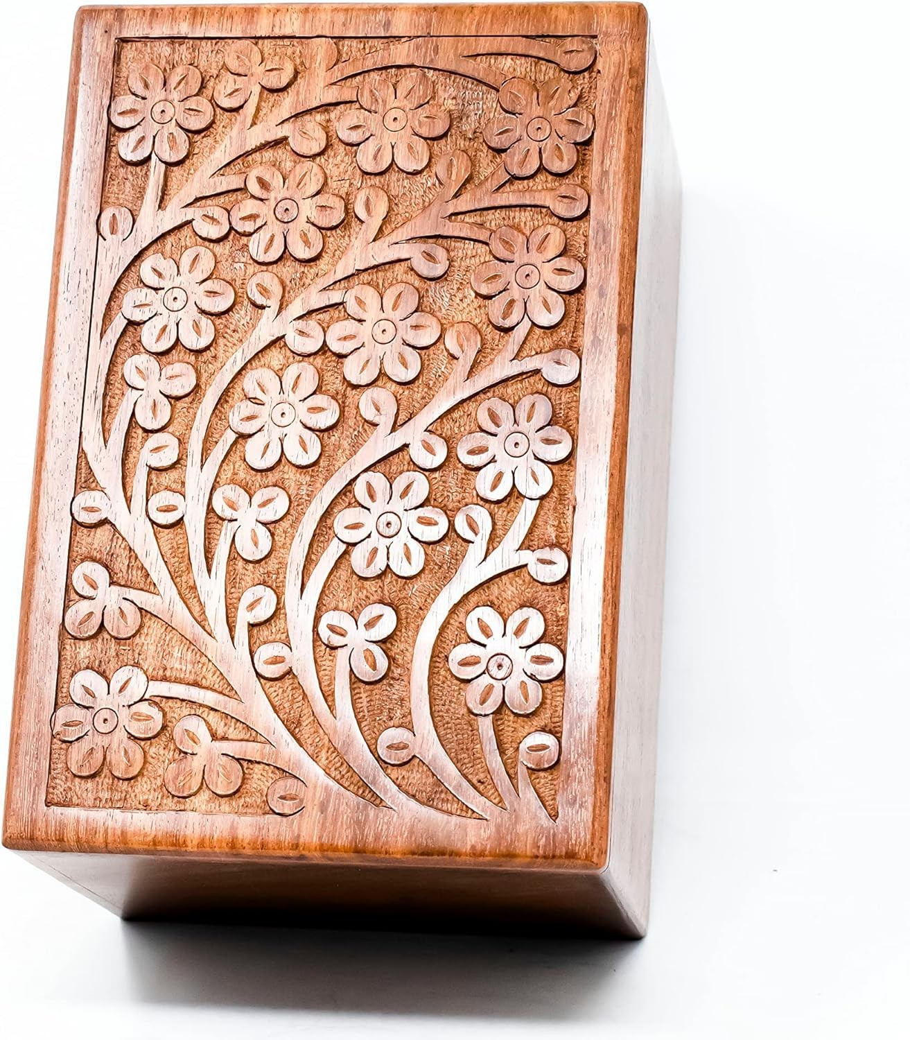 Handmade Wooden Cremation Urn Large Funeral Memorial Casket Box for Ashes