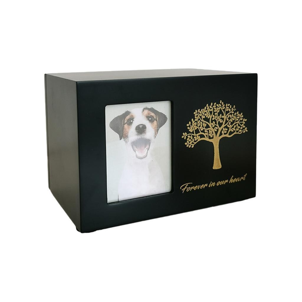 Pet Cremation Urn Supplies with Photo Frame Commemorative Wood Funeral Memorial