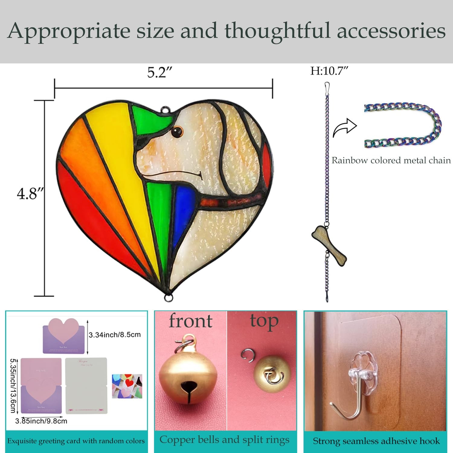 Handmade Stained Glass Rainbow Bridge Dog Memorial Gifts, Loss of Dog Sympath…