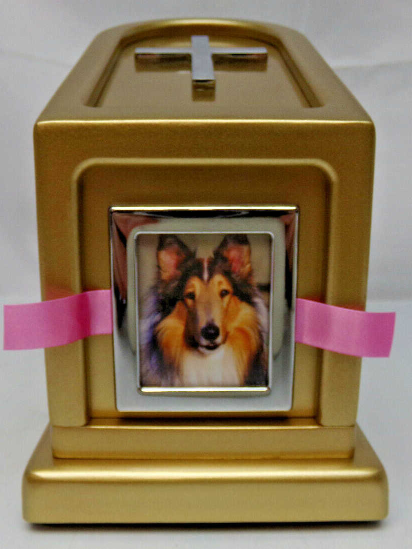 Journey Pet Urns Model 3617A faux Brushed Brass Finish Open Box see descrip New