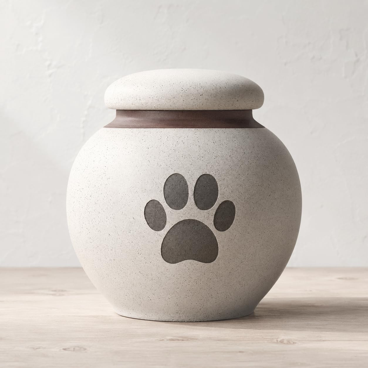 Small Pet Urn for Ashes, Dog and Cat Cremation Urn, White 4.1inch,