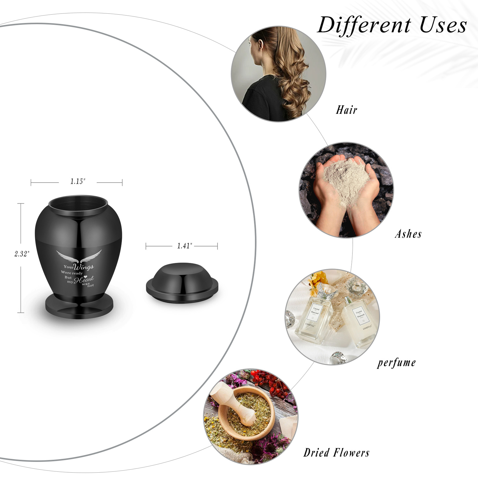 Small Keepsake Urns for Human Ashes Mini Cremation Urns for Ashes Wings Mini Urn