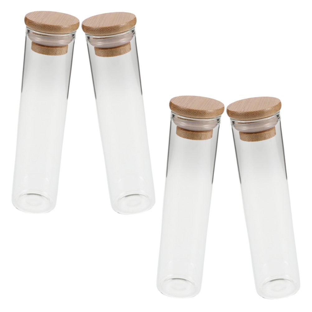 4Pcs Reusable Glass Memorial Jars for Cat Whisker Keepsake Clear Storage Box