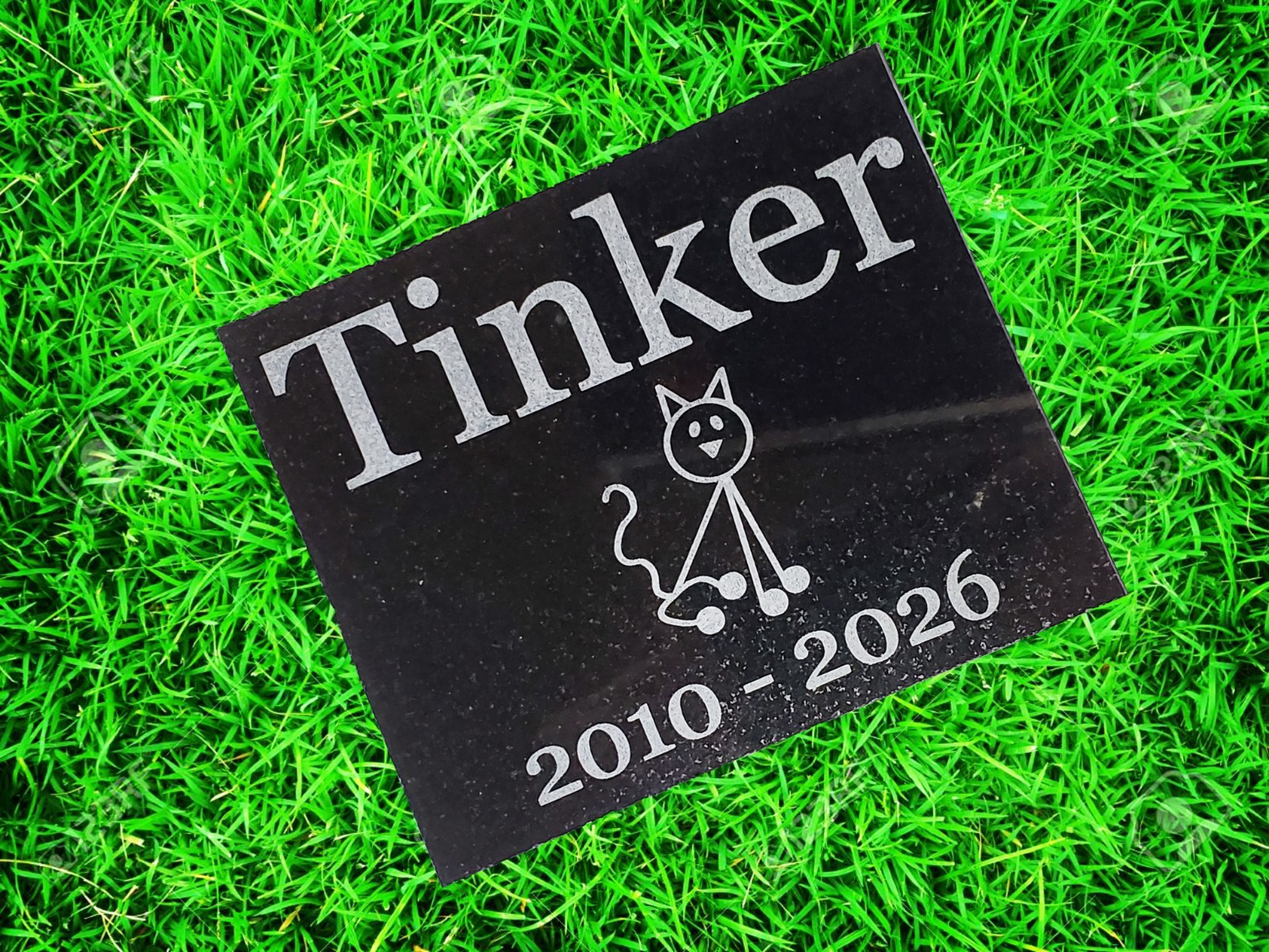 Cat Memorial Grave Marker: Personalized Pet Loss Gift , Garden Stone Plaque A1