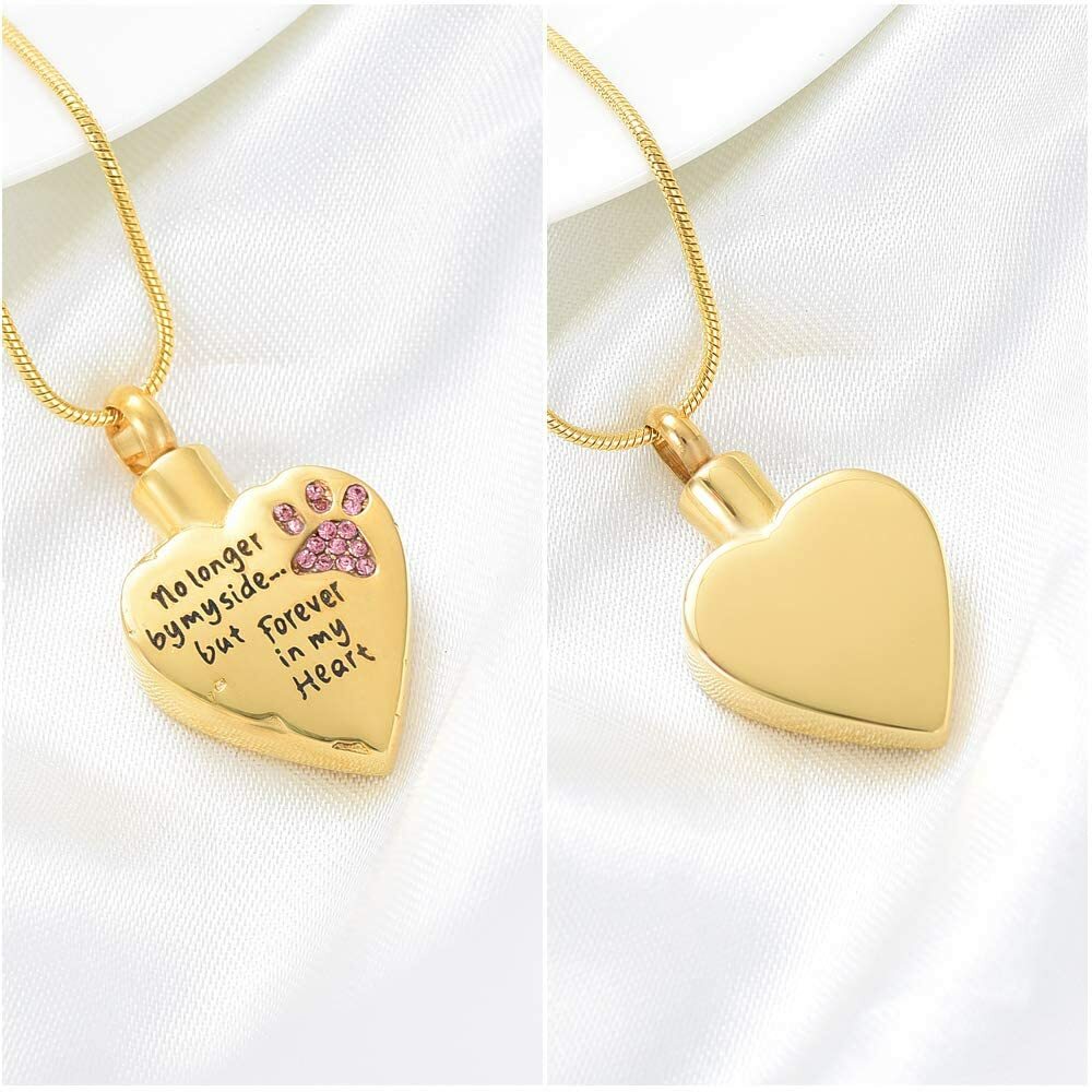 Memorial Cremation Jewelry No Longer by My Side, Forever in My Heart Locket Pets