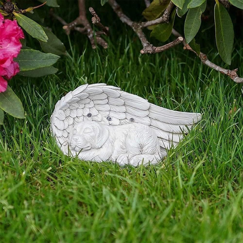 Rustic Angel Pet Memorial Light – Solar Powered Garden Decoration 9″l x 4″w