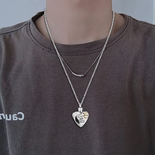 Heart Urn Necklace for Ashes Cremation Memorial Keepsake Angel wing 1-Mom