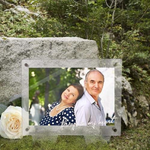 5×7 Waterproof Picture Frame for Grave Always in My Heart 2pcs Vertical