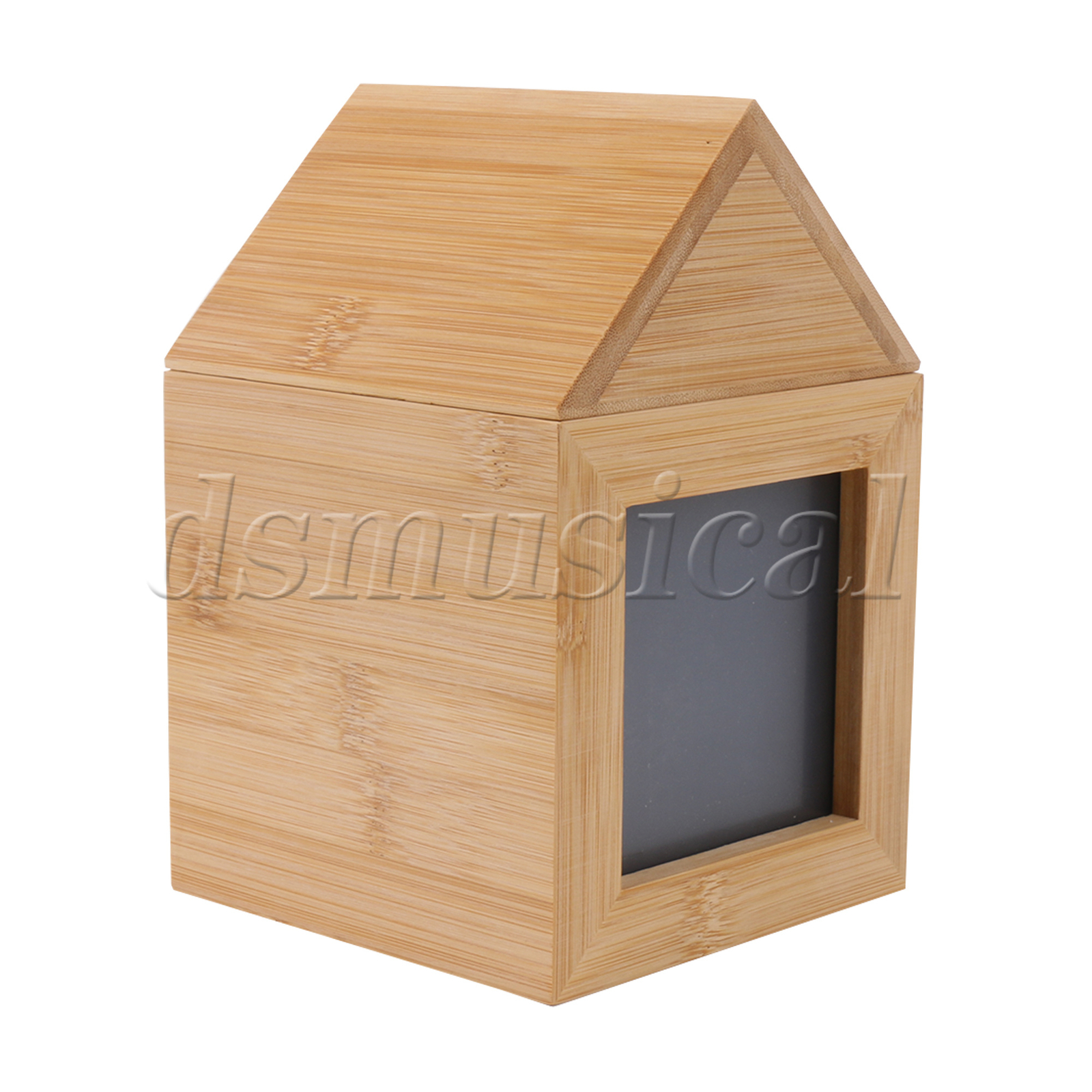 Natural Wooden Color Pet Urn Box w/ Photo Frame 4.72″ x 4.72″ x 7.17″