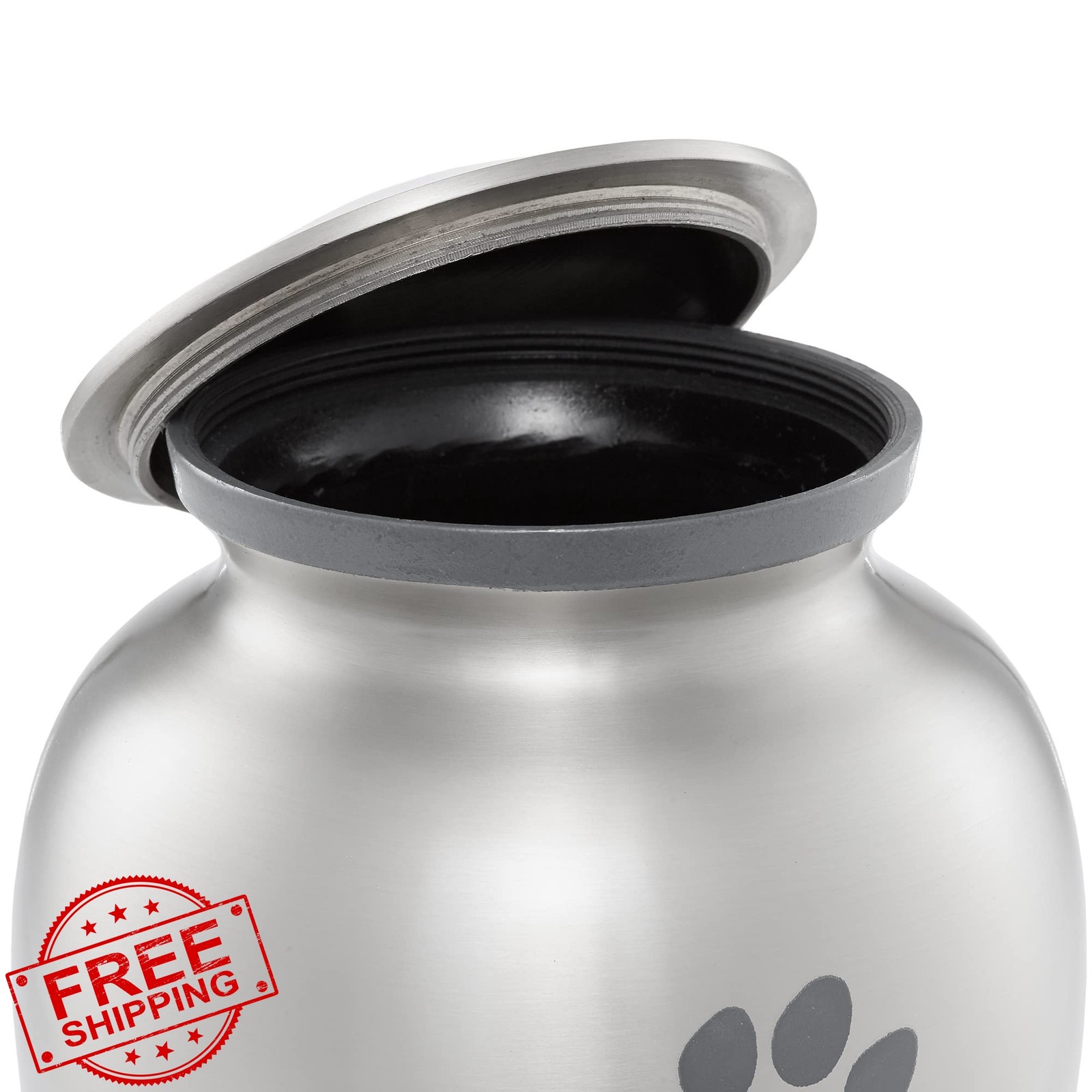 Reminded Pet Urn Silver Medium