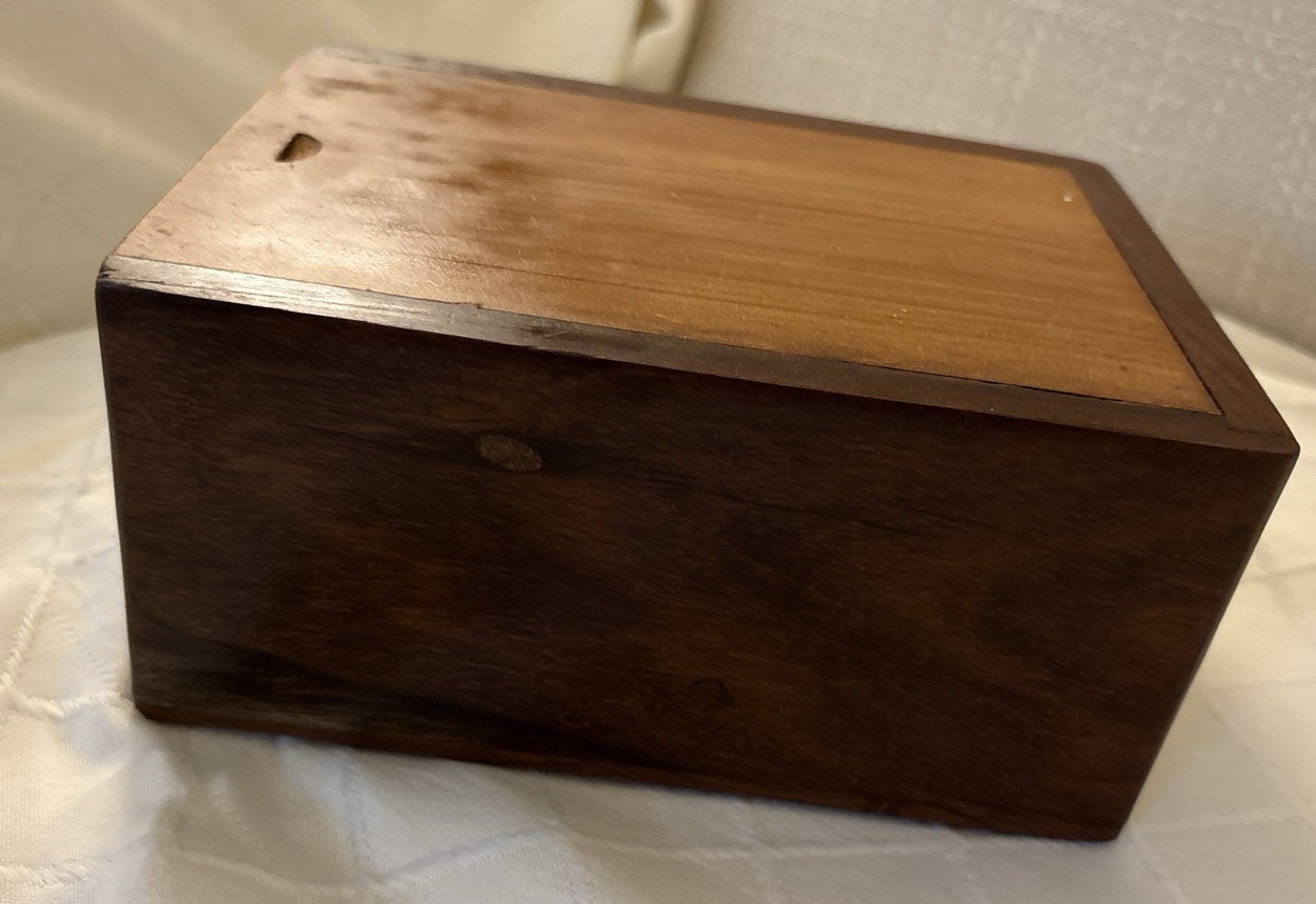 Wooden Handmade Slide Lid Memorial Box Walnut – 7.5”x5.5”x4”