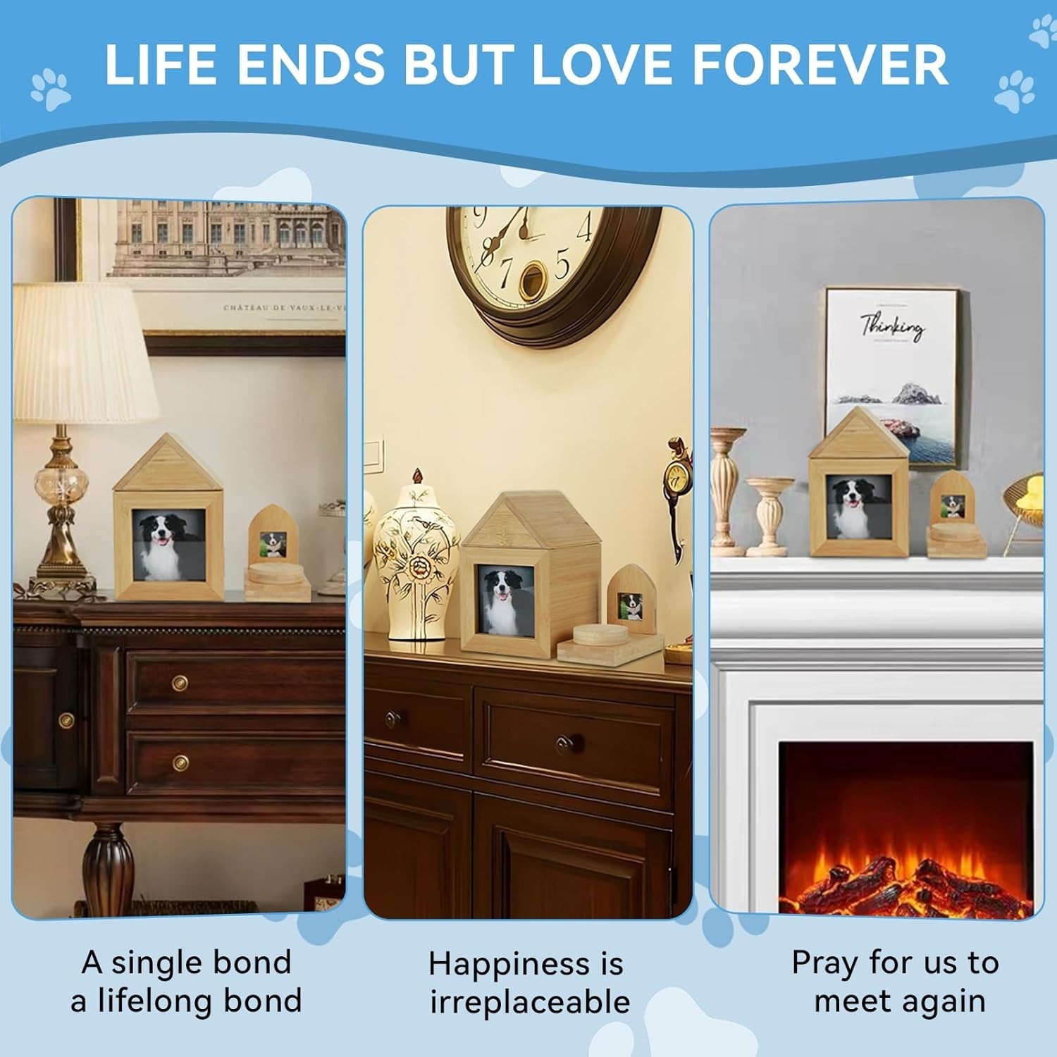 Pet Memorial Gift for Dogs, Pet Urn for Ashes Memory Keepsake Photo Frame