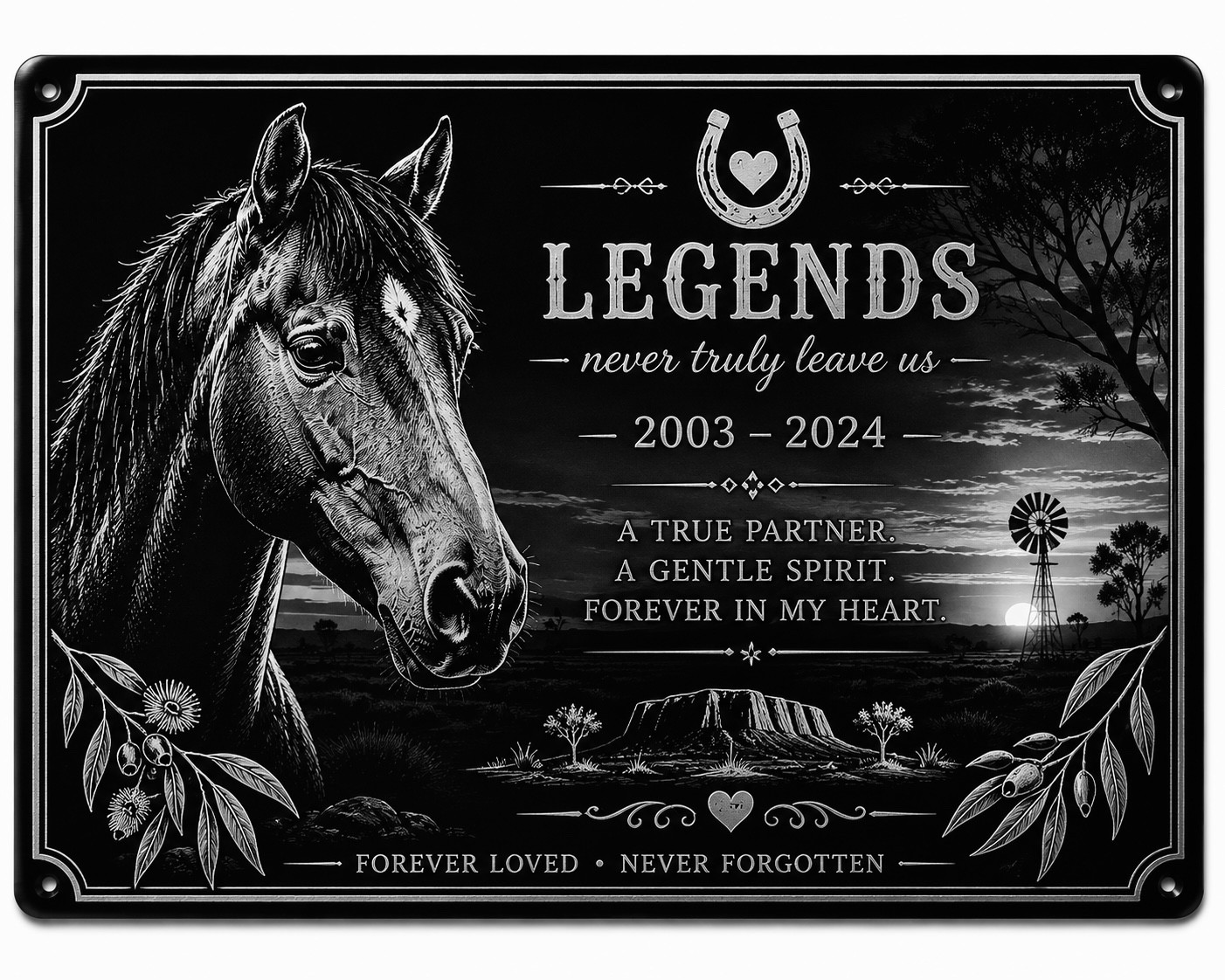 Personalised Pet Memorial Plaque Custom Photo Engraved Aluminium Dog Cat Horse