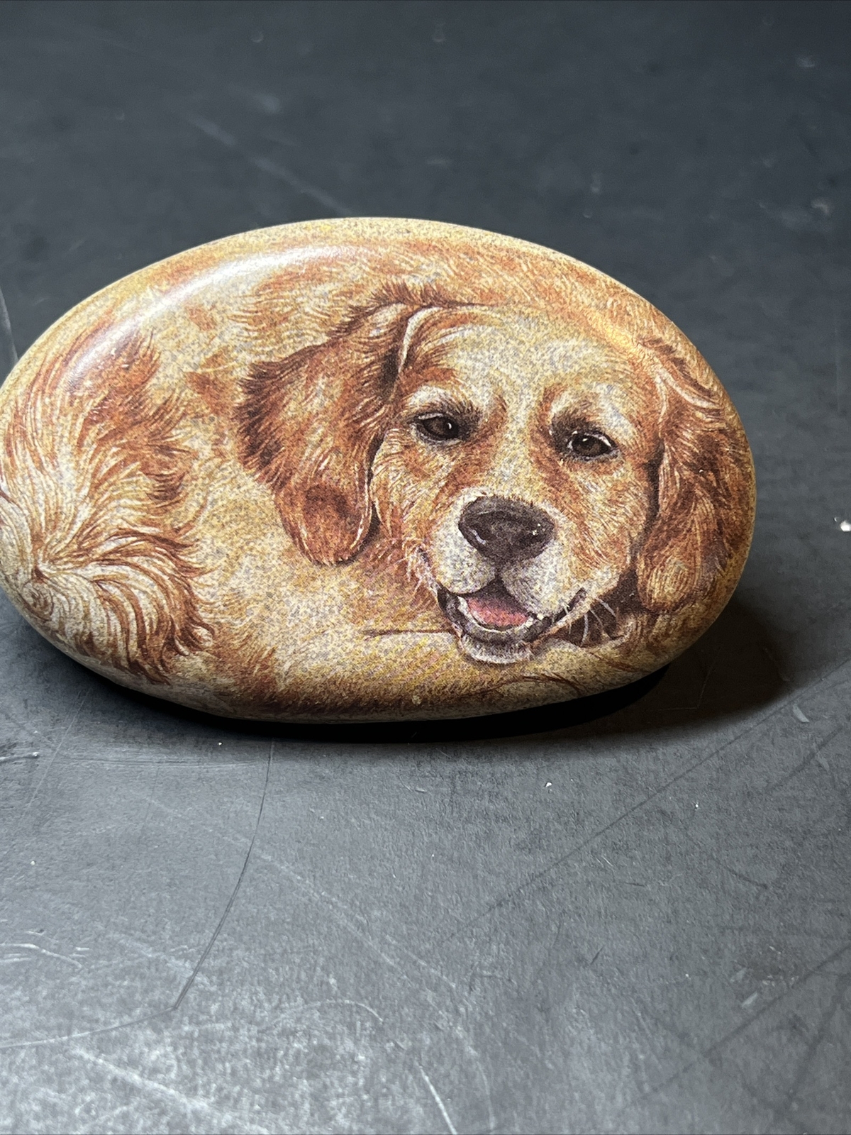 Painted Stone Golden Retriever Dog Pet Memorial