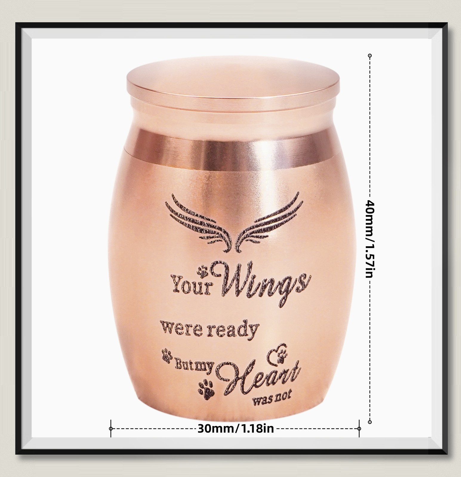 Mini Pet Memorial Small Urns for Dog Cat Ashes Stainless Steel 1.57 in(Pink)
