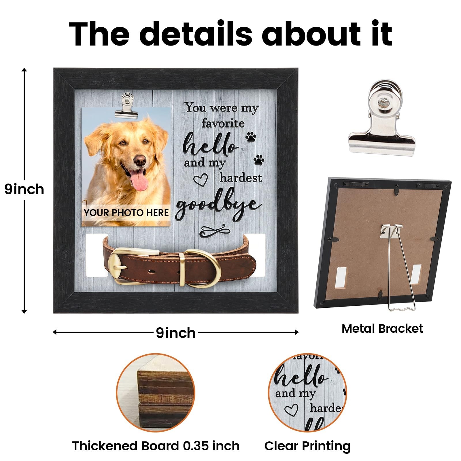 Pet Memorial Gifts for Dogs Cats, Pet Memorial Frame, Loss of Dog Sympathy Gi…