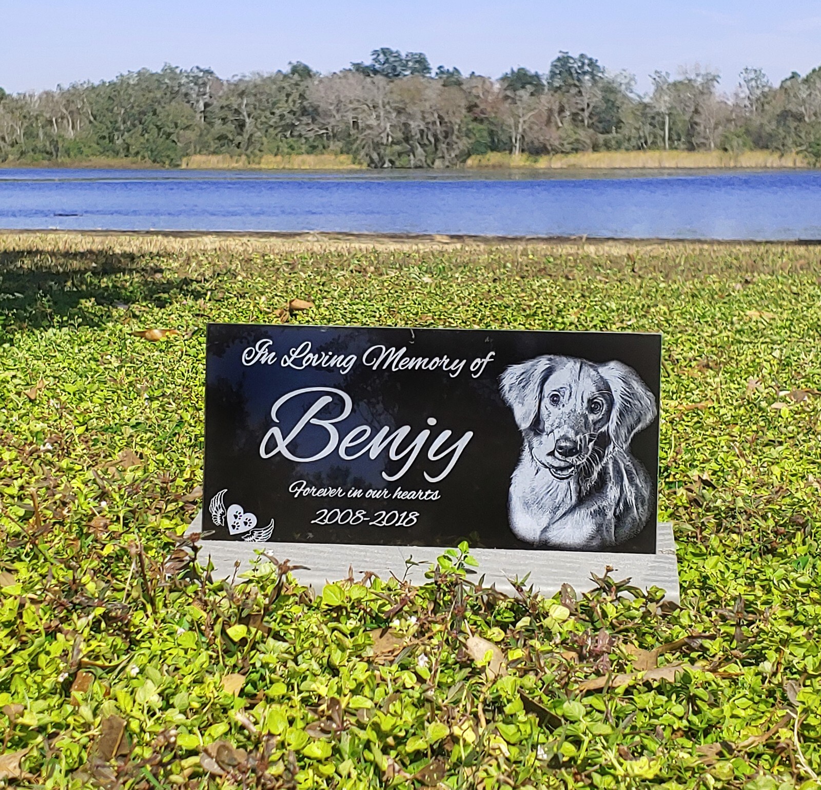 Tombstone Paw Print Pet Memorial Stone Gravestone Picture Grave Garden Dog Puppy