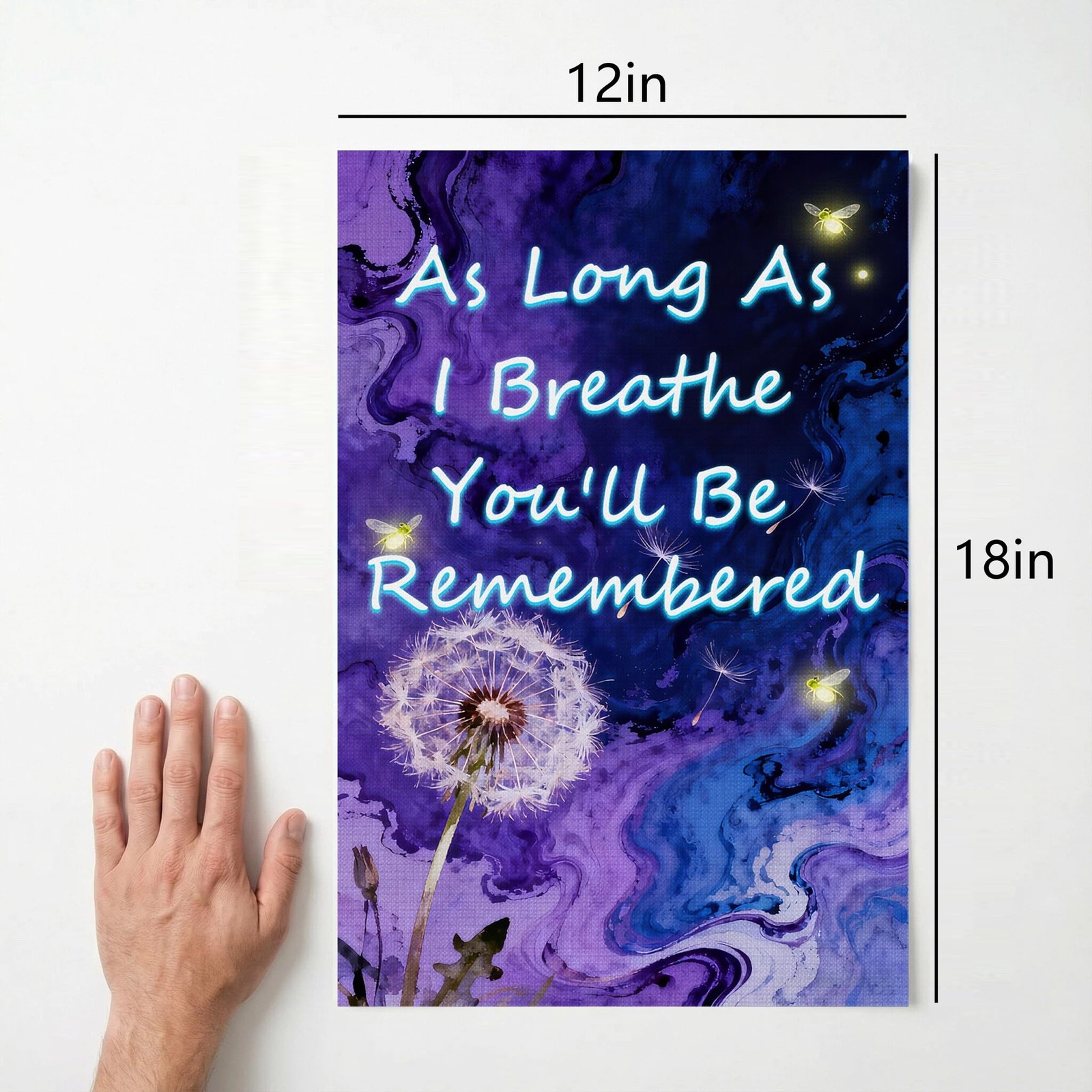 Memorial Garden Flag Double Sided, In Loving Memory Flag with Dandelion & Fir…
