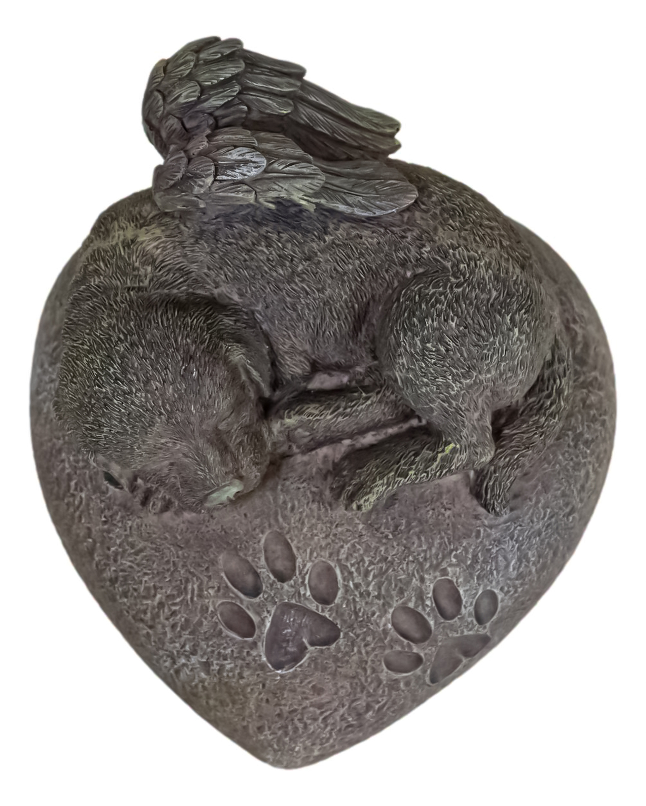 Angelic Labrador Dog Sleeping On Heart Stone Cremation Urn Pet Memorial Statue