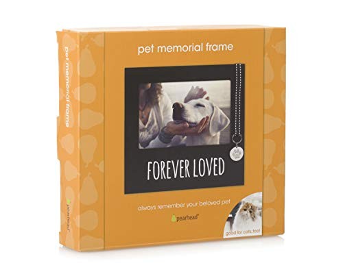 Pearhead Pet Memorial Picture Frame Forever Loved Dog Remembrance Keepsake Black