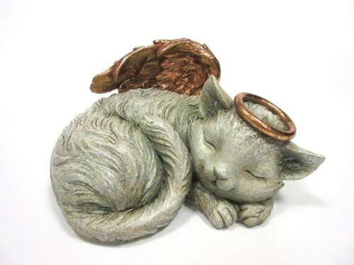 Heavenly Halo Angel Cat Urn For Ashes Statue 7.5″Wide Pet Memorial Figurine