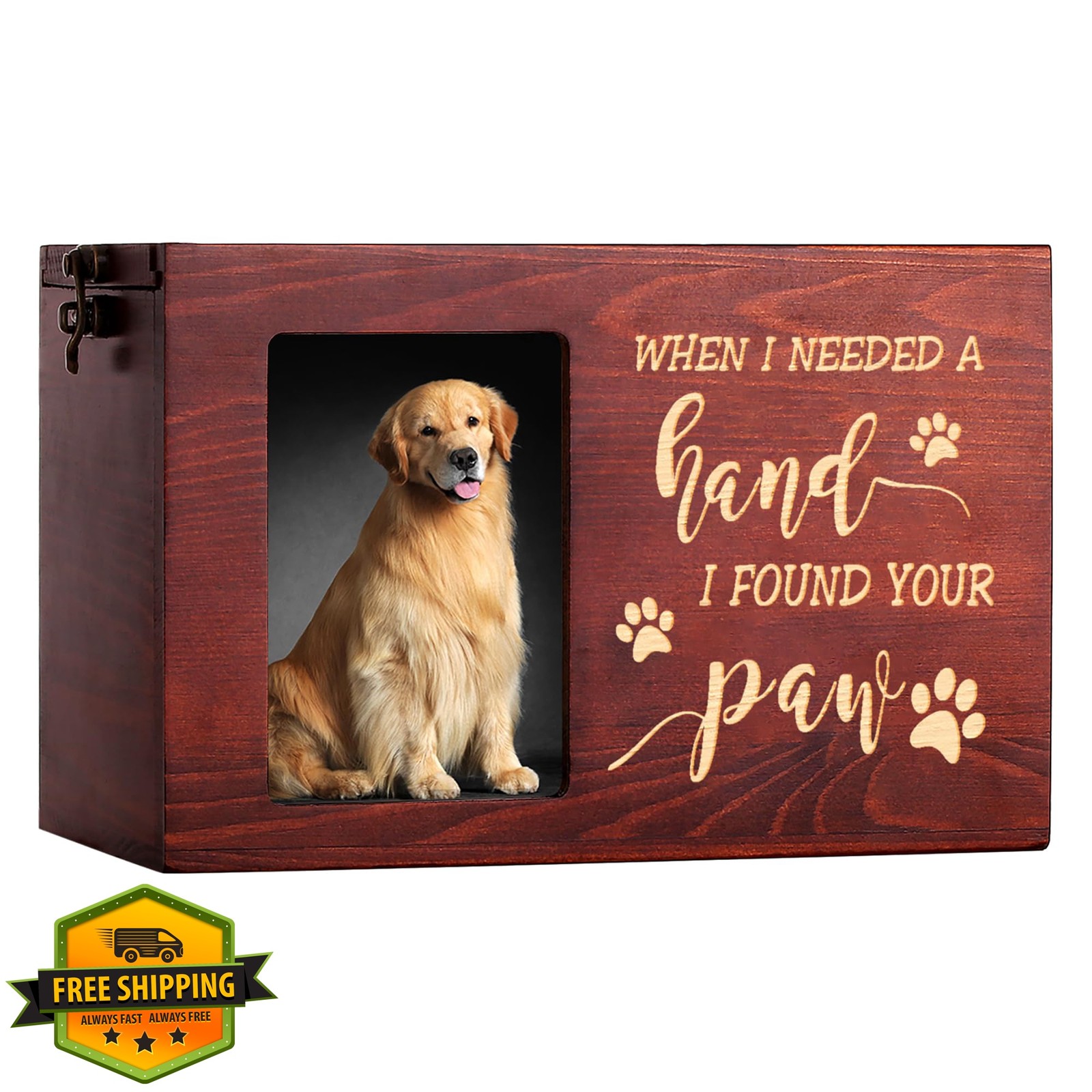 DGDCDV Pet Urn Large Wooden Hands Photo Frame