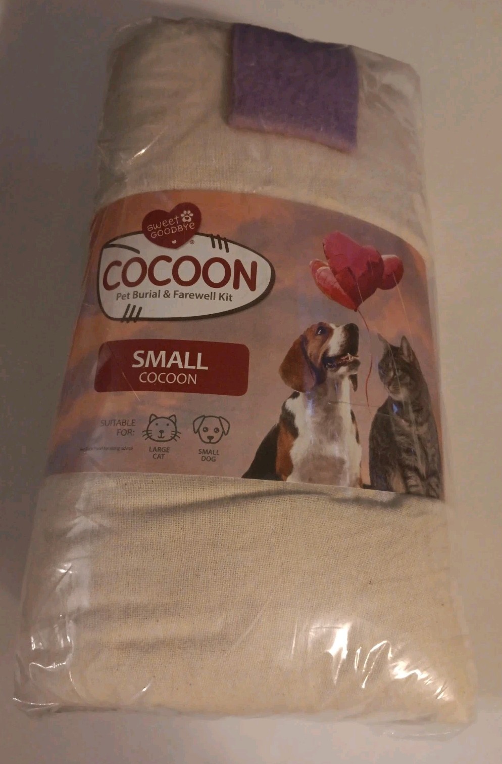 Sweet Goodbye Cocoon for Pet Burial & Cremation Premium Wool Natural Color Small