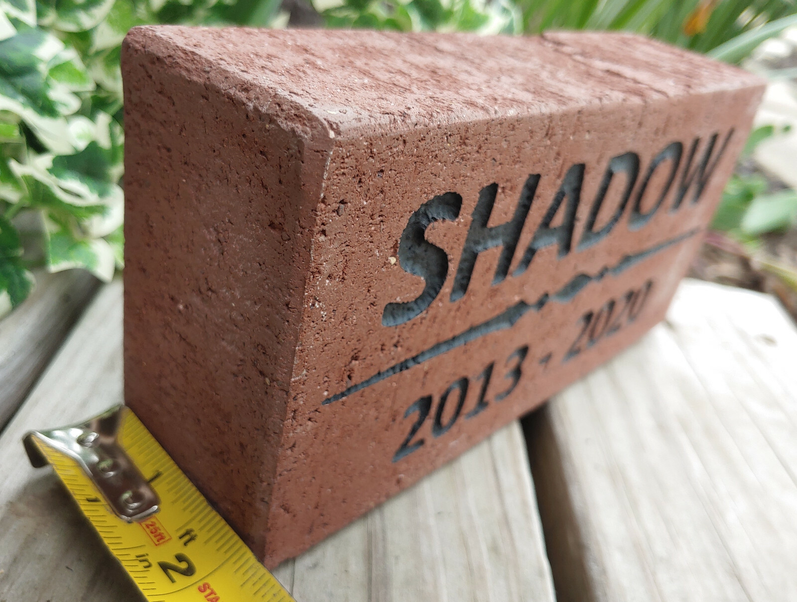 Customizable PET MEMORIAL STONE Engraved Custom Dog Cat Paw Paver Brick Memory
