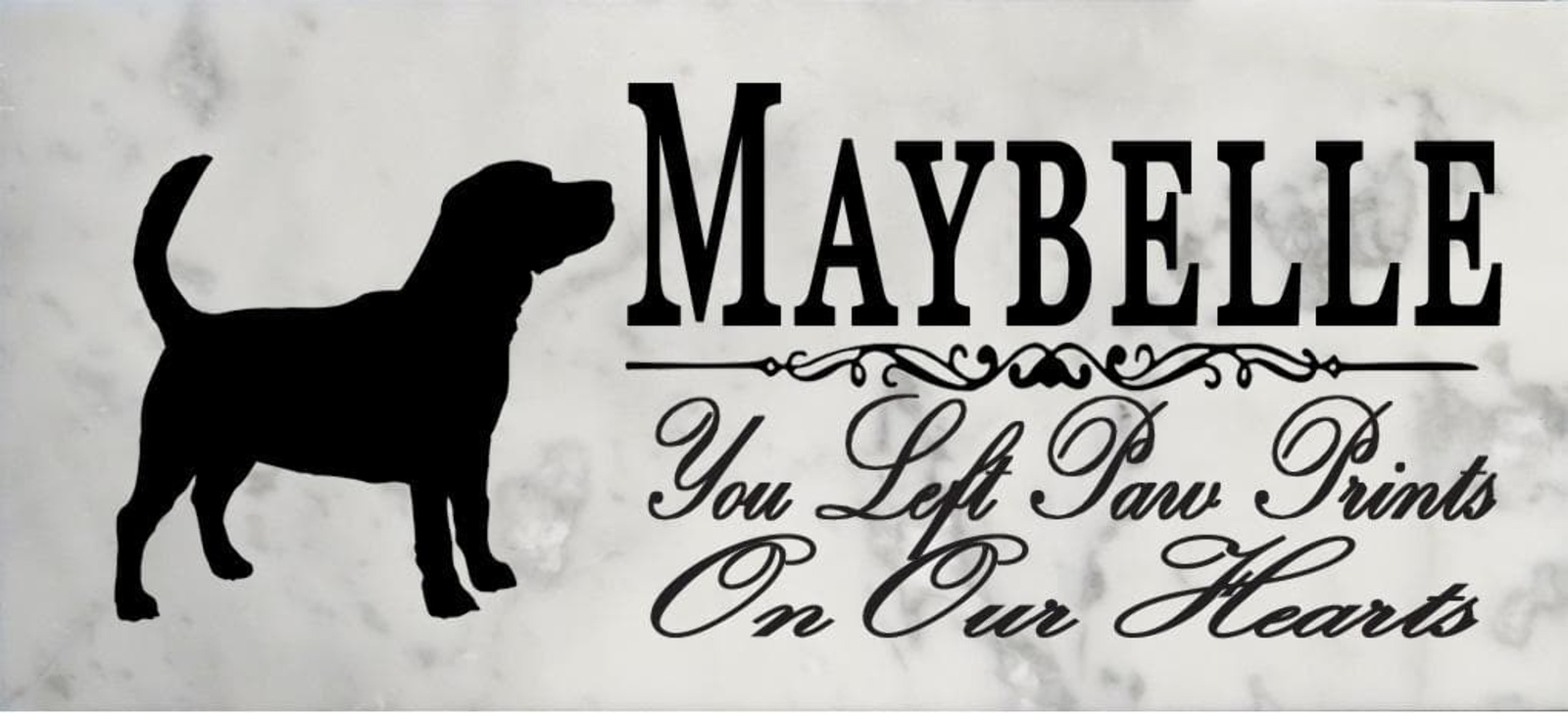 Beagle Memorial Marble Stone Plaque Personalized Dog Grave Marker Outdoor or Ind