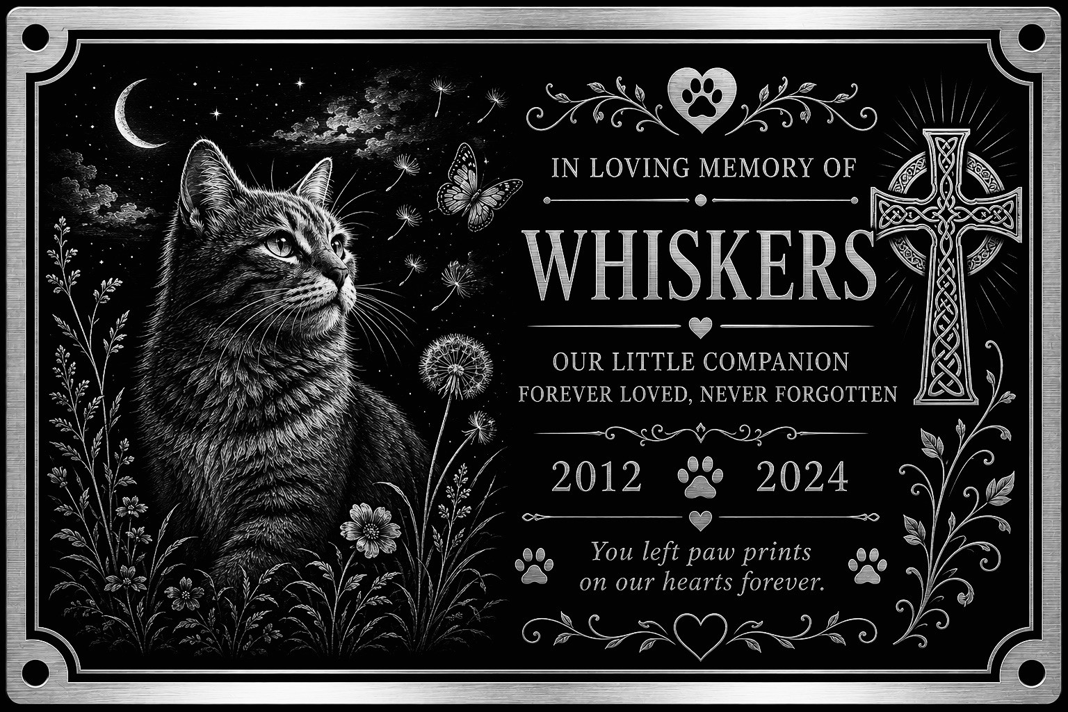 Personalised Pet Memorial Plaque Custom Photo Engraved Aluminium Dog Cat Horse