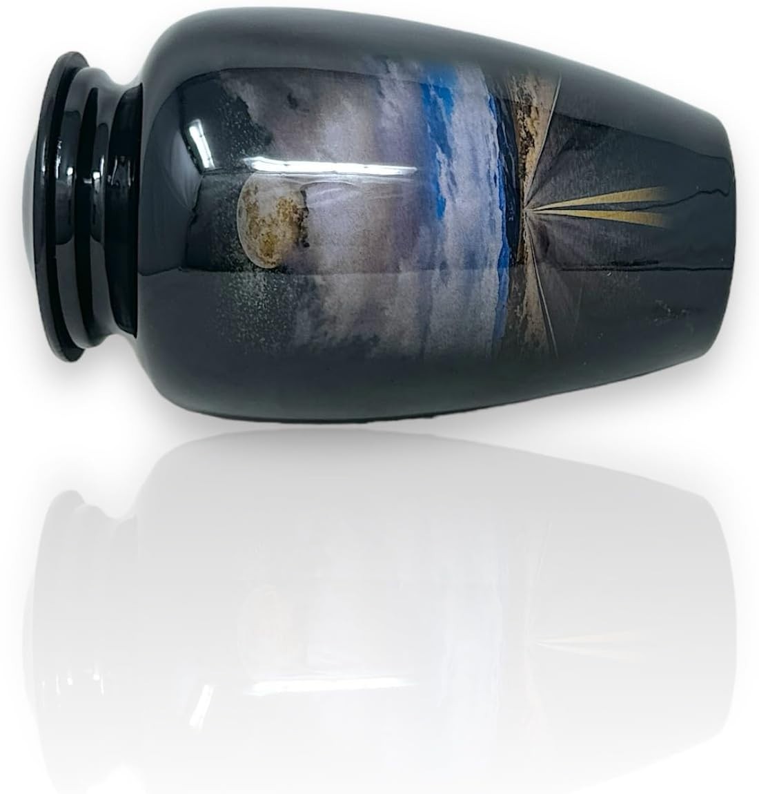 10.5” Road Path Cremation Urn Adult Large Black Urn for Human Ashes with Bag