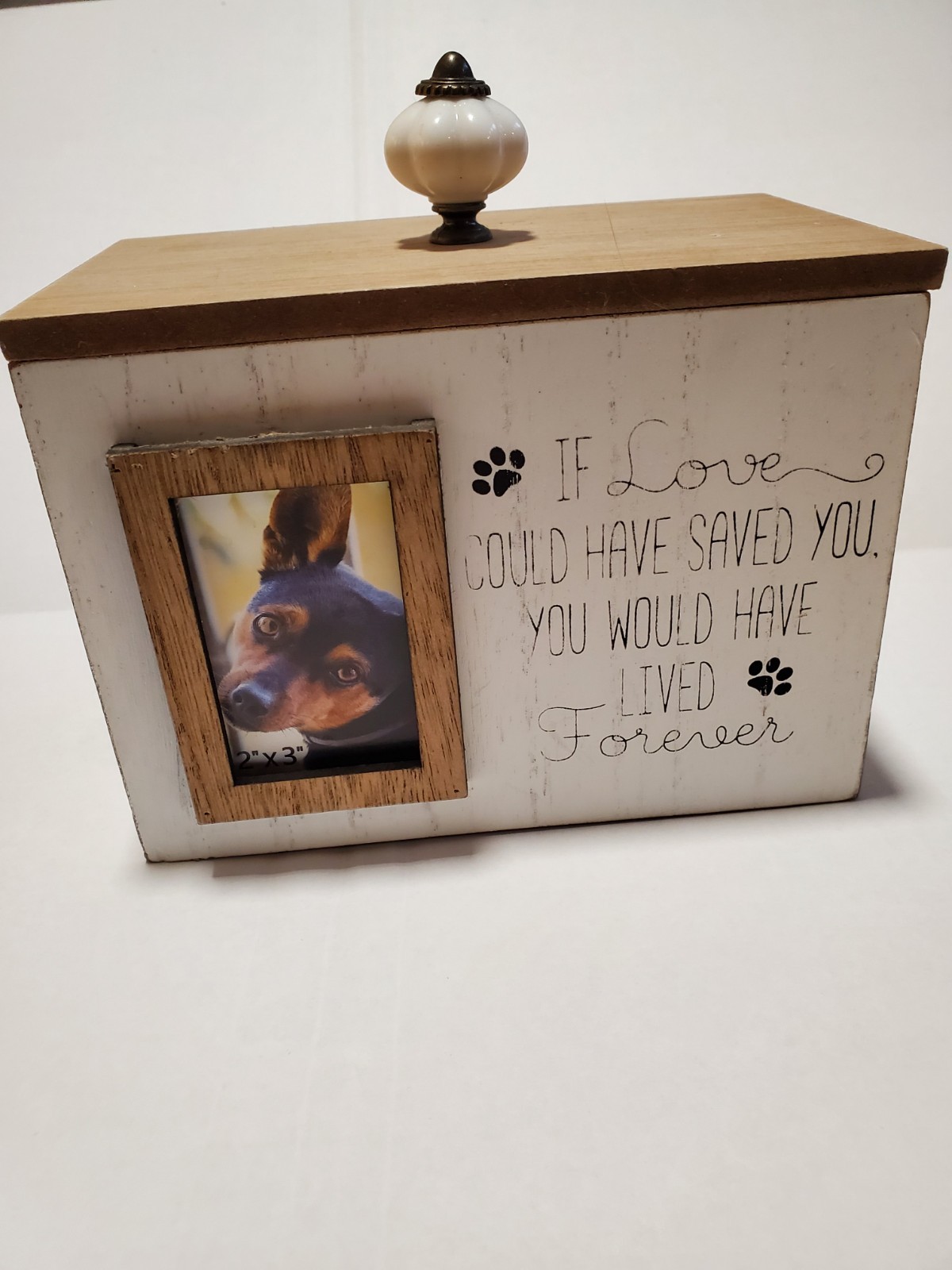 Wooden Pet Cremation Memorial Box with Photo Frame
