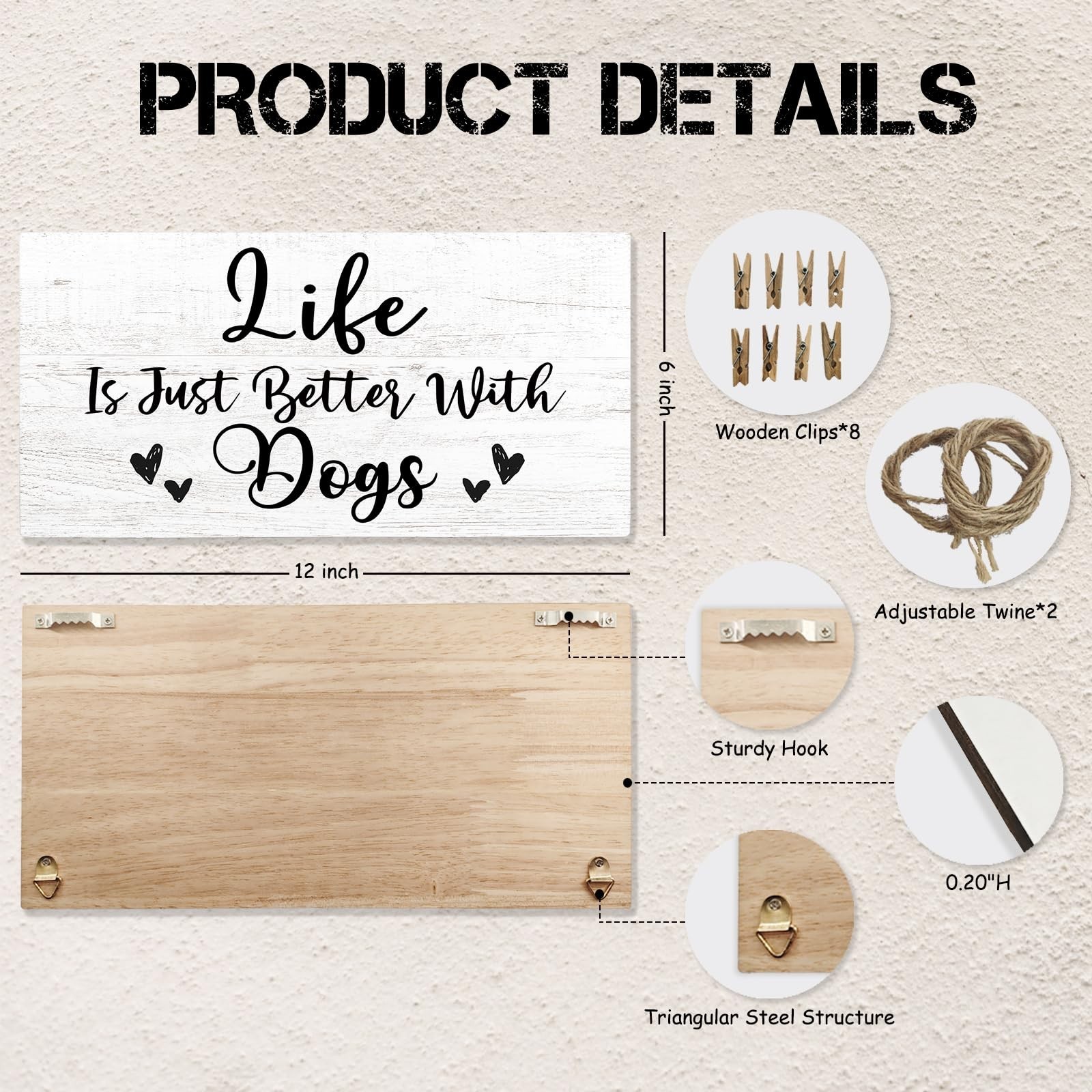 Dogs Grandparents Gifts Picture Frame Photo Holder for Wall, Dog Lovers Gift …