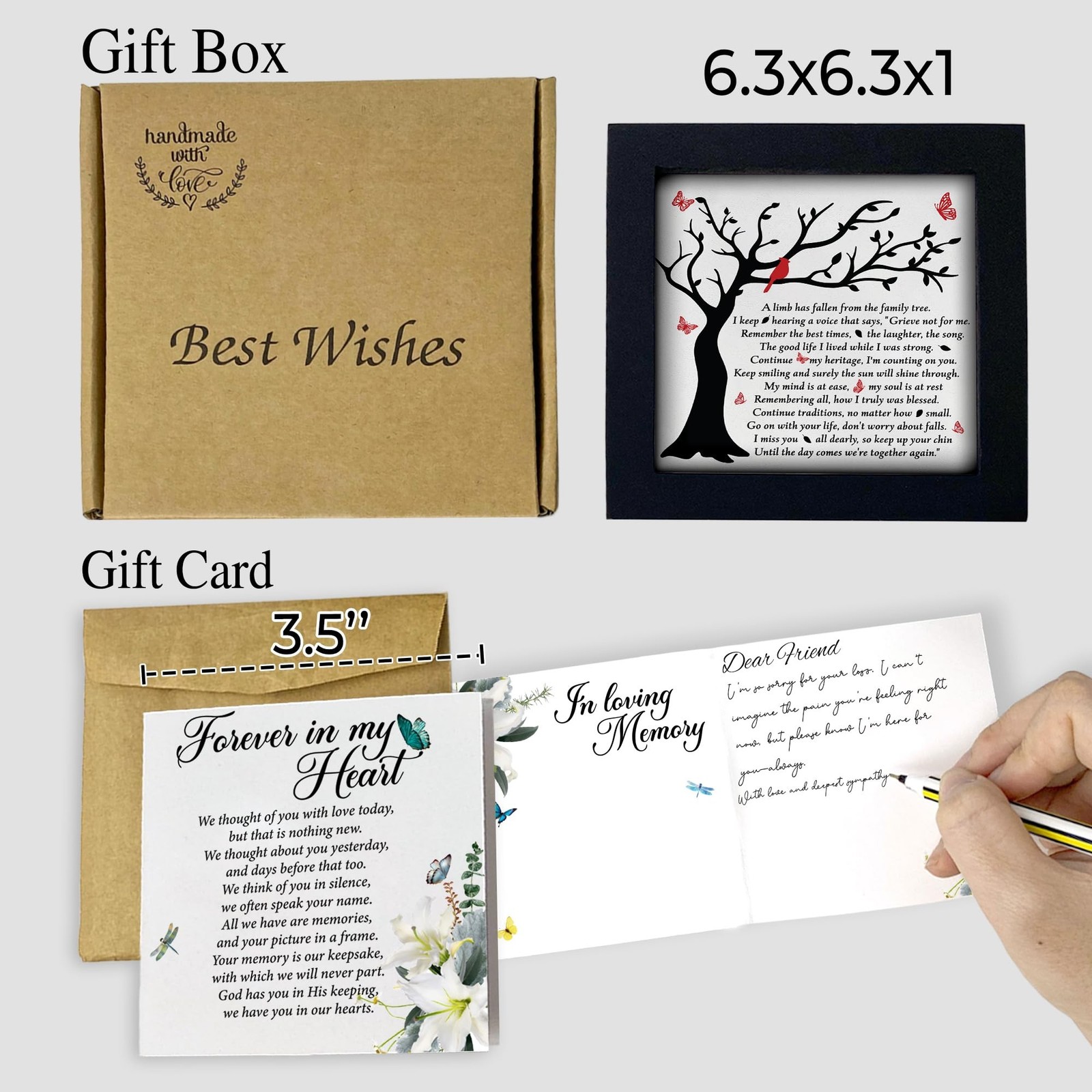 6.3” Sympathy Gifts Loss of Loved One with Poem Memorial Frame Cardinal A Li…
