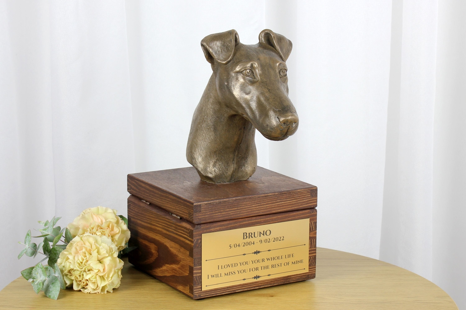Fox Terrier Smooth Hair Brown Urn Art Dog