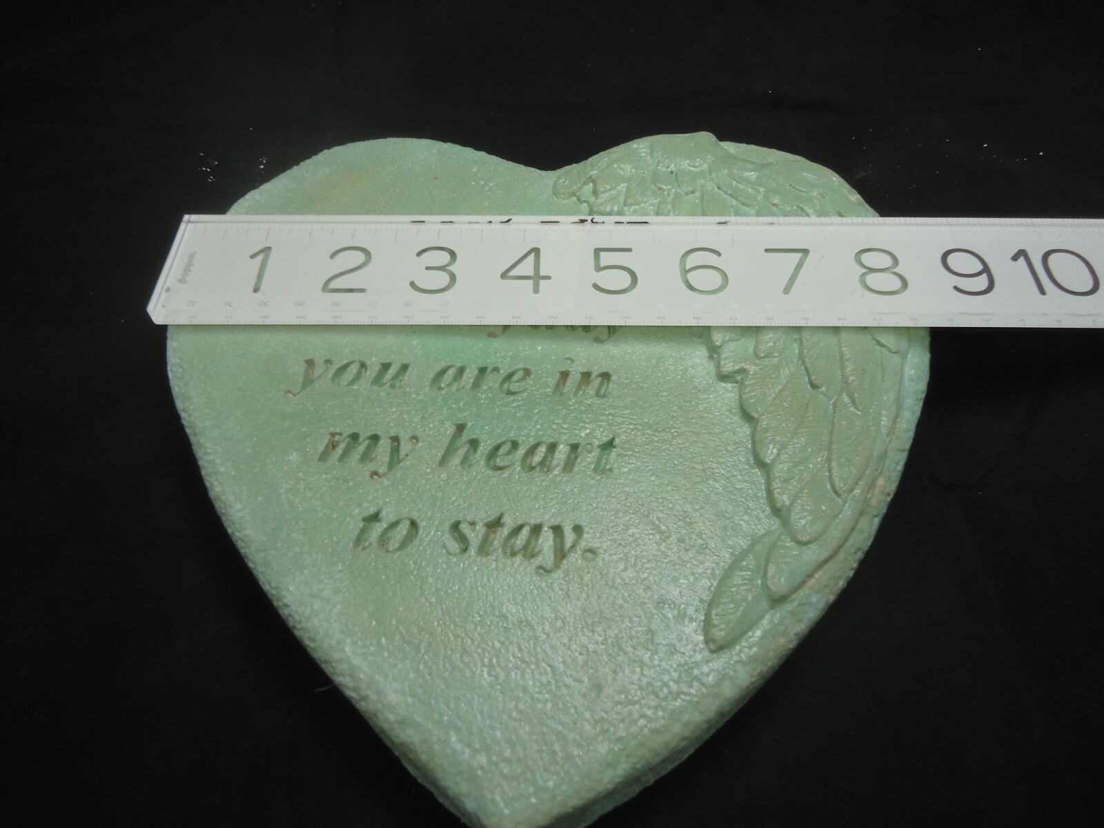 Concrete Stone Memorial Heart Remembrance of Loved Person or Pet Hand Poured