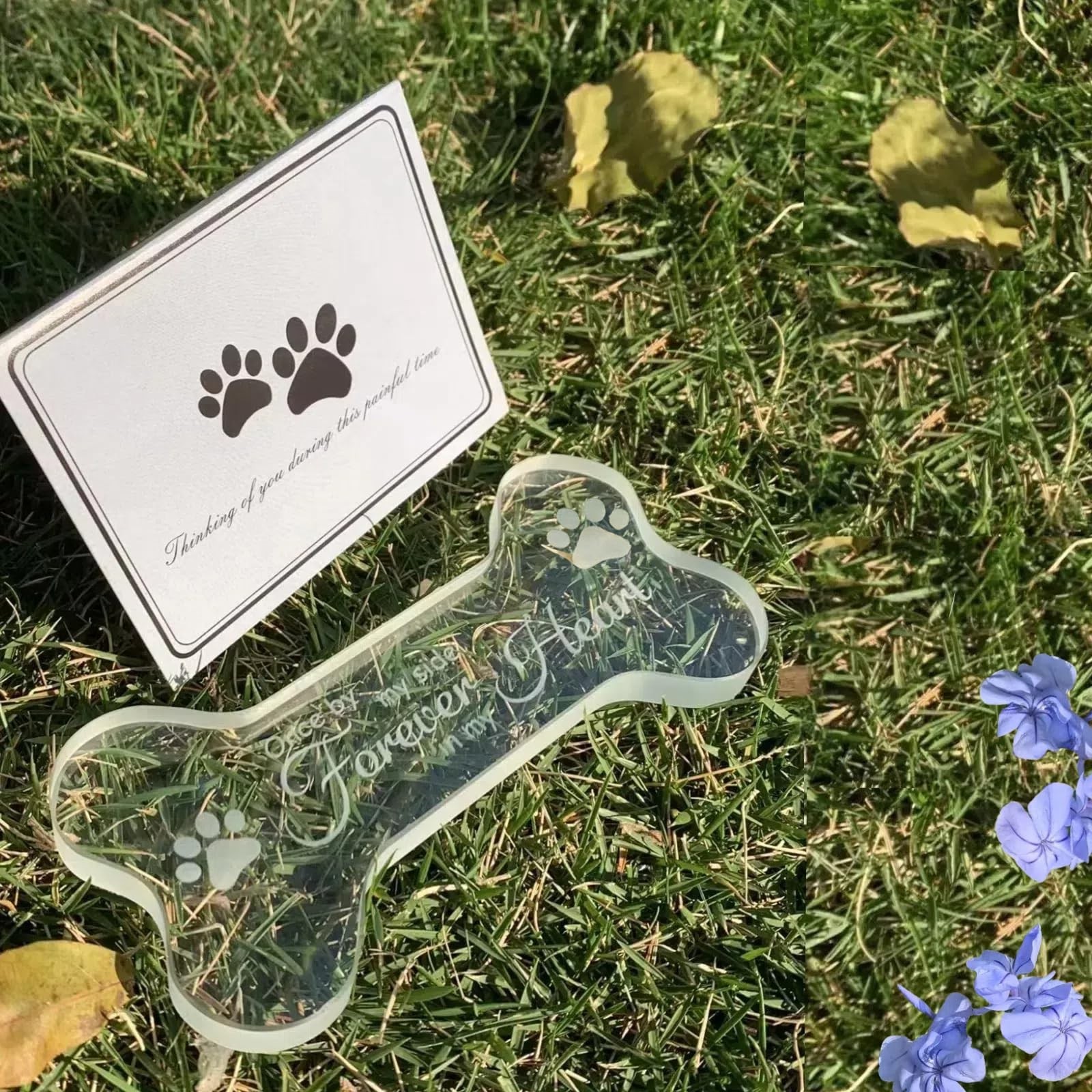 Crystal Glass Dog Memorial Gifts for Loss of Dog, Pet Memorial Gift for Dogs,…
