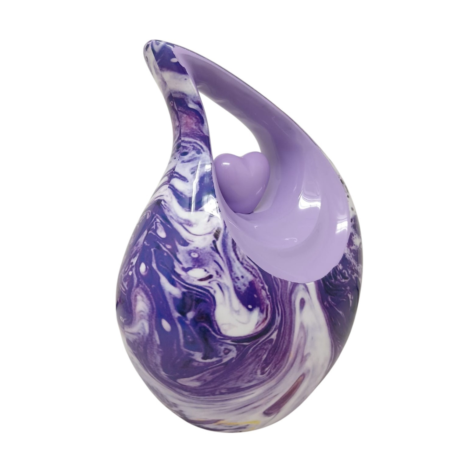 10” Purple Marble Teardrop Cremation Urn up to 200Lbs for Human Ashes Your Love